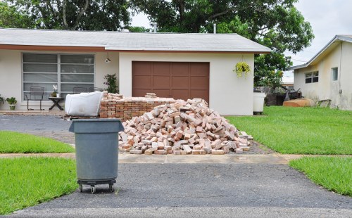Garden and outdoor clearance materials ready for collection